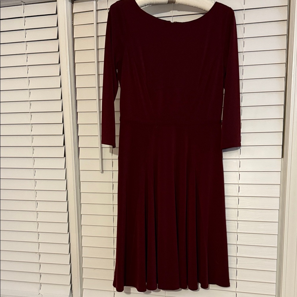 Ann Taylor Deep Red Long Sleeve Dress